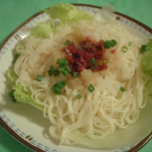 暑い日にさっぱり　★　梅おろし素麺　★